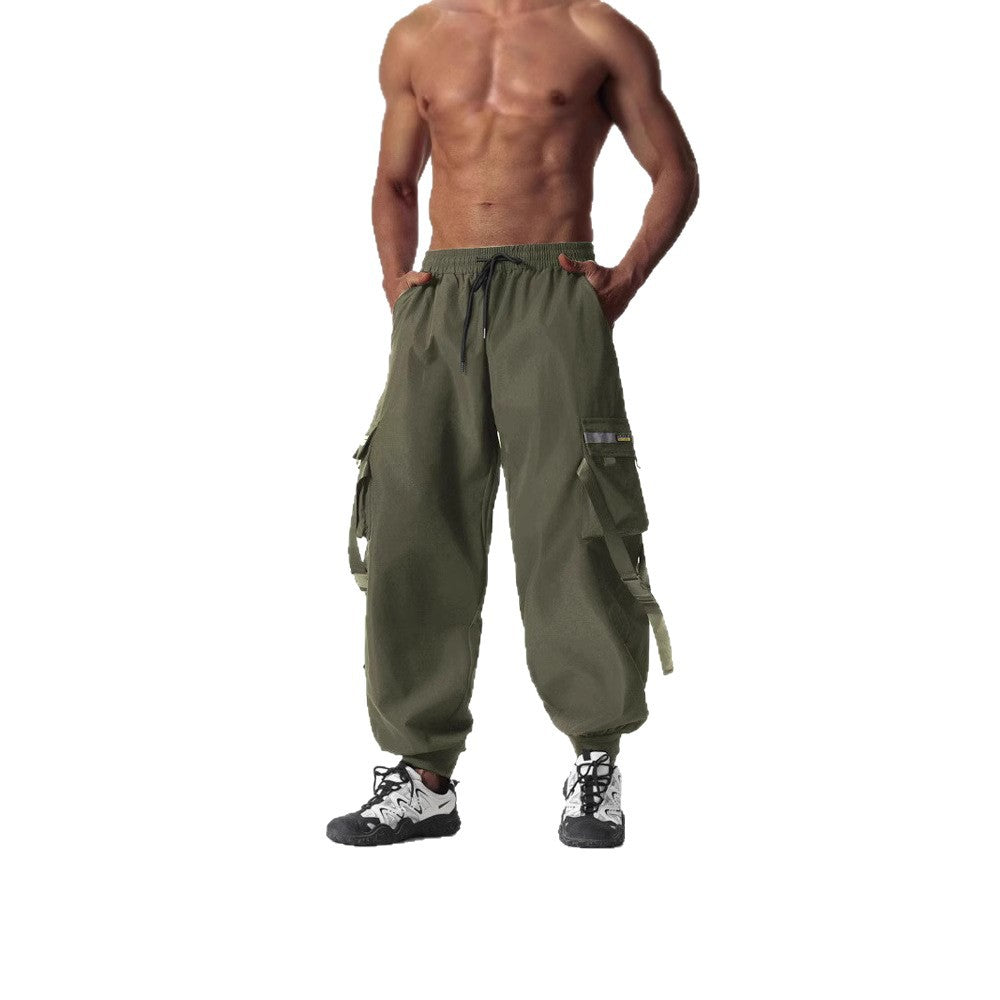 Herren Utility-Cargo-Jogginghose mit Tunnelzug, Beinschnallen & Mehrfachtaschen Echo Archiv