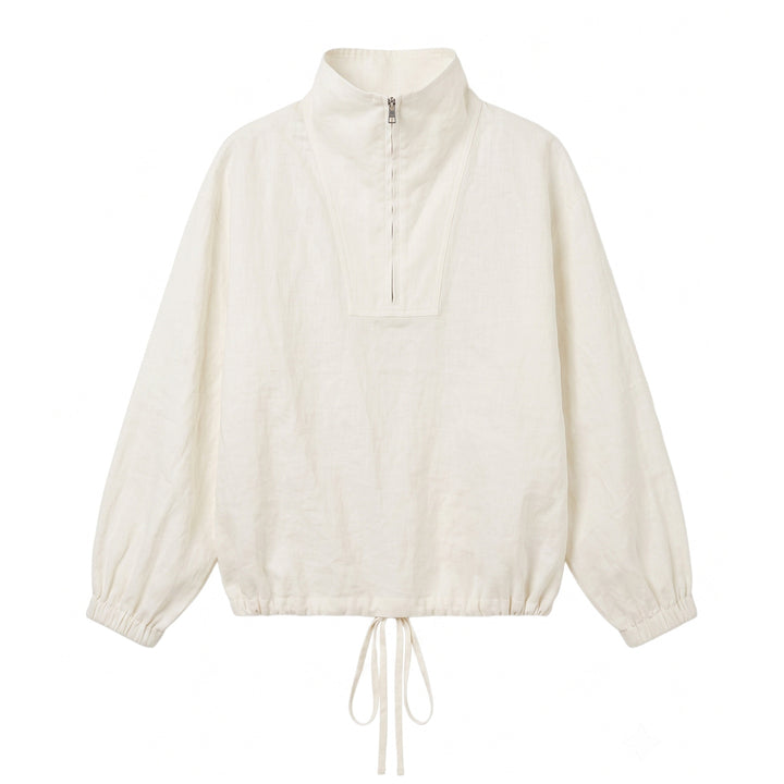 Damen Modische Langärmlige Bluse mit Stehkragen Echo Archiv