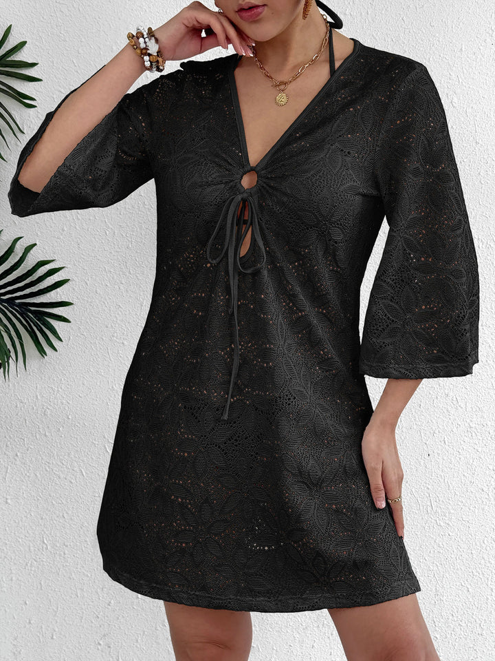 Damen Häkel-Strandkleid mit tiefem V-Ausschnitt Echo Archiv