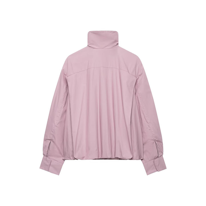 Damen Leichter Cropped Windblouson mit hohem Stehkragen und weitem Raglanärmel Echo Archiv