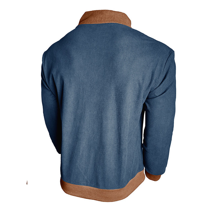 Herren Langarm-Pullover mit modischem Herrenkragen Echoarchiv
