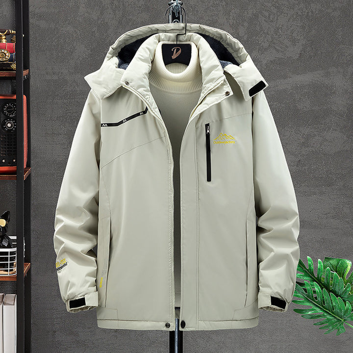 Herren wasserdichte isolierte Outdoor-Parka mit abnehmbarer Kapuze, thermischem Futter und verdeckten Reißverschlusstaschen – Marzano
