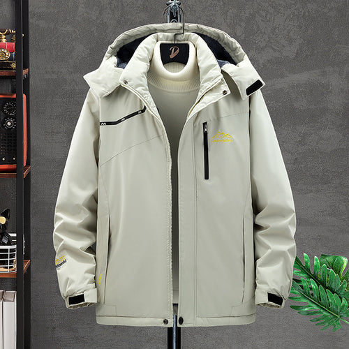 Herren wasserdichte isolierte Outdoor-Parka mit abnehmbarer Kapuze, thermischem Futter und verdeckten Reißverschlusstaschen – Marzano