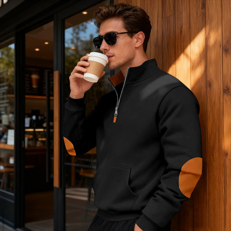 Herren Sportlicher Pullover mit Stehkragen und Reißverschluss Echoarchiv