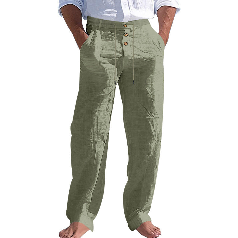 Herren lässige Hose mit hohem Bund und bequemen Taschen Echoarchiv