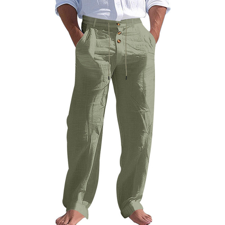 Herren lässige Hose mit hohem Bund und bequemen Taschen Echoarchiv