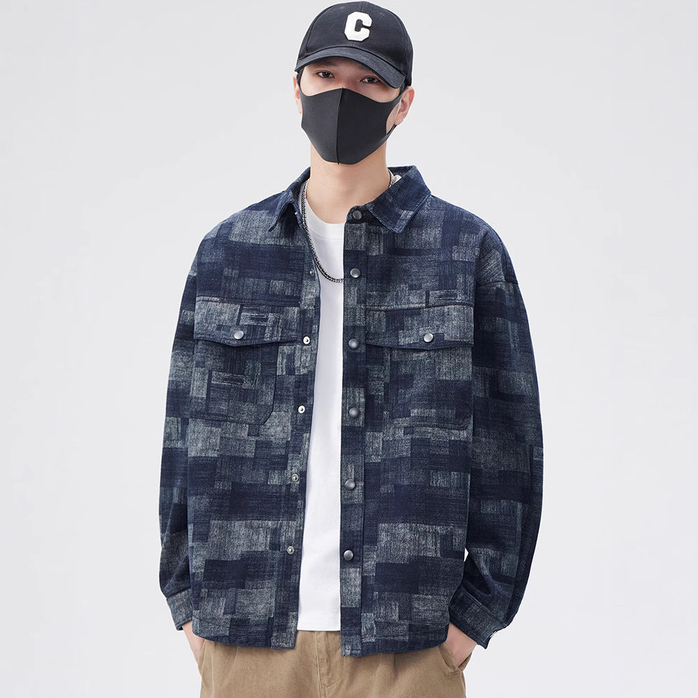 Herren lässige Overshirt-Jacke mit Baumwollmischung und individuellen Designs Echoarchiv
