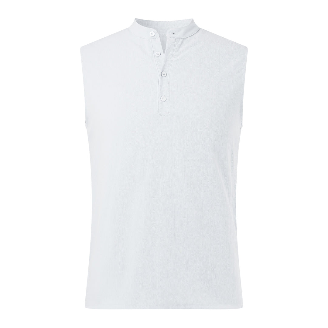 Herren Ärmelloses Henley-Shirt aus atmungsaktivem und leichtem Material Echoarchiv