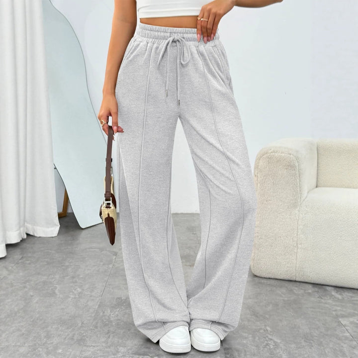 Damen nan komfortable High-Waist Jogginghose mit Kordelzug und tiefen Eingrifftaschen Echo Archiv