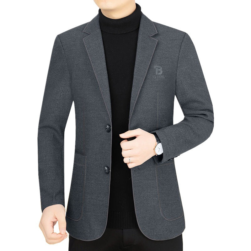 Herren Slim-Fit Sakko aus leichtem Mischgewebe mit Struktur – Tianoro