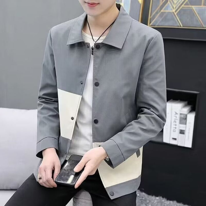 Herren modische Übergangsjacke mit kreativen Farbblock-Design Echoarchiv