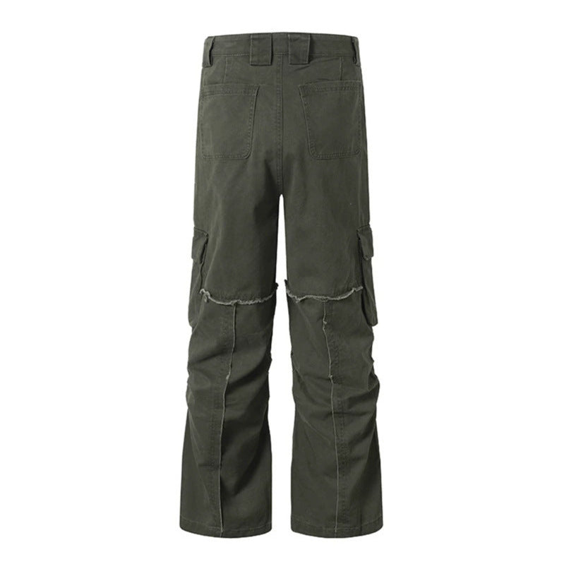 Damen Weite Cargo-Culotte-Hose mit hoher Taille, Multi‑Taschen und sichtbaren Nahtdetails Echoarchiv
