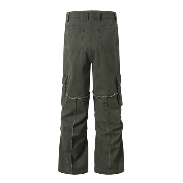 Damen Weite Cargo-Culotte-Hose mit hoher Taille, Multi‑Taschen und sichtbaren Nahtdetails Echoarchiv