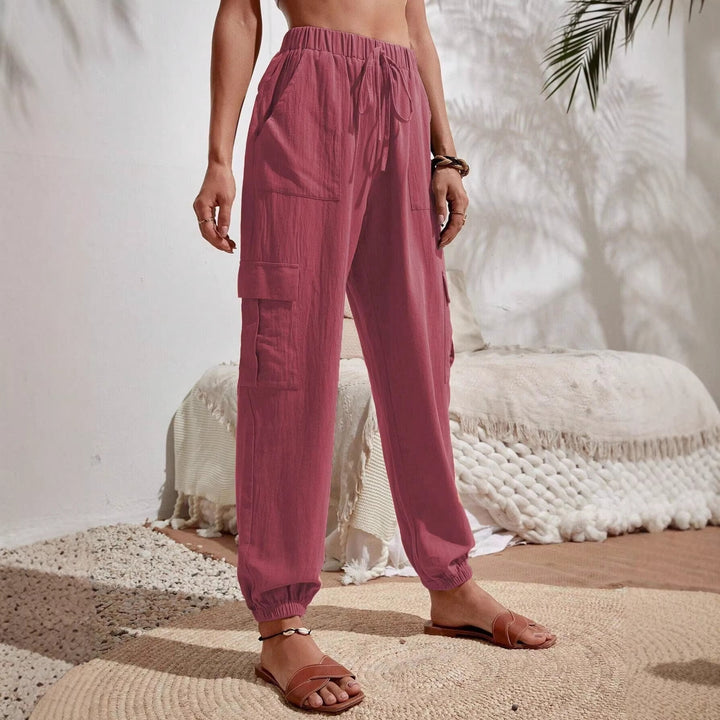 Damen Cargo-Jogginghose mit elastischem Bund, Kordelzug und aufgesetzten Taschen Echo Archiv