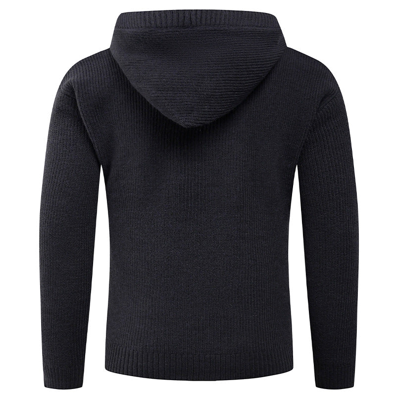Herren Pullover mit Schalkragen und Holzknöpfen Echoarchiv