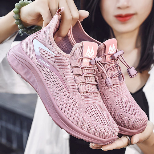Damen nan leichte Strick-Sneaker mit Schnellverschluss, atmungsaktiver Sockenkonstruktion und stoßdämpfender EVA-Sohle Echo Archiv