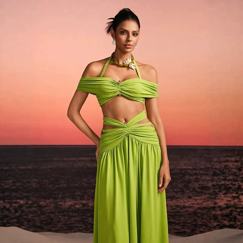 Damen Maxi-Kleid mit raffiniertem Cut-Out und dekorativem Drapierung Echo Archiv