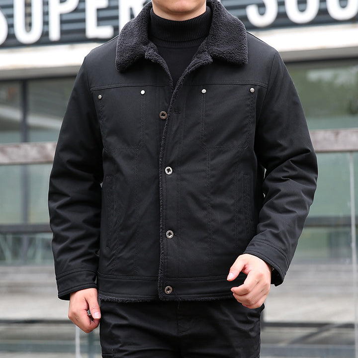 Herren Kurzjacke mit Teddyfutter und Umlegekragen, winddichte Übergangsjacke Echo Archiv