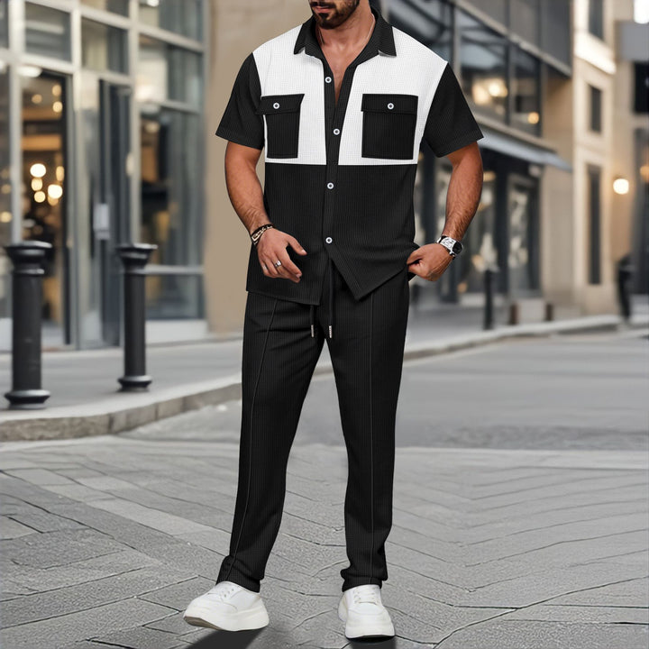 Herren Freizeitanzug mit modernem Blockdesign und praktischen Taschen Echoarchiv