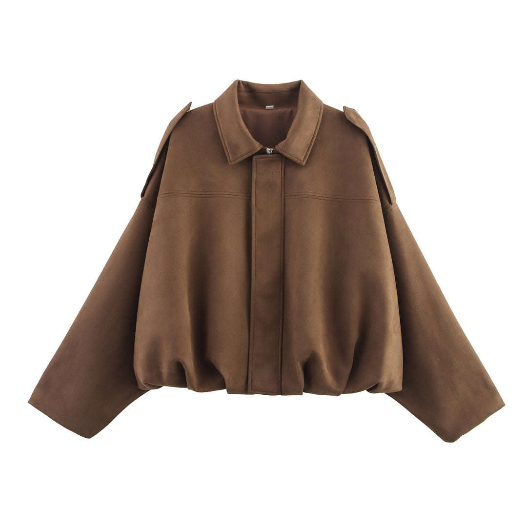 Damen Kurzjacke im Oversize-Cape‑Stil mit Ballonbund und Schulterklappen Echo Archiv