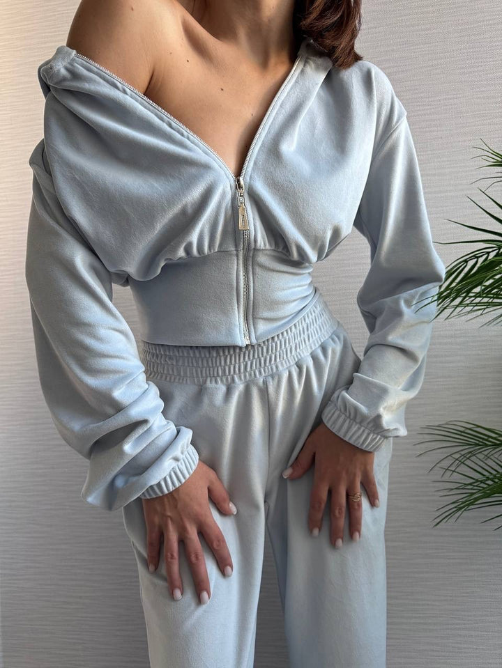 Damen Taillierte Cropped-Kapuzenjacke mit figurformendem Schlauchbund – Auréline