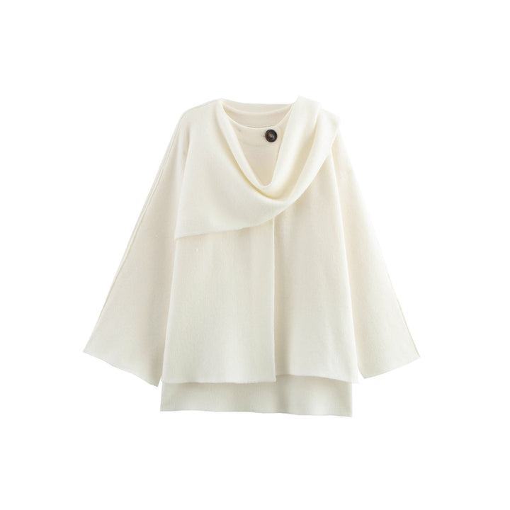 Damen Cape mit asymmetrischem Fall, Stehkragen und Wollmix Echo Archiv