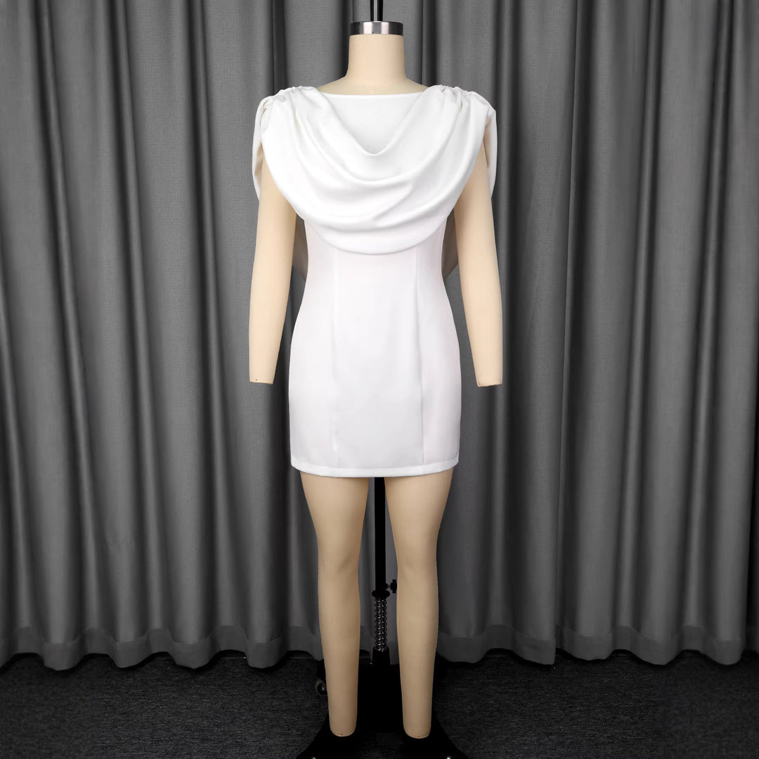 Damen Elegantes Minikleid mit drapiertem Schalkragen Echo Archiv