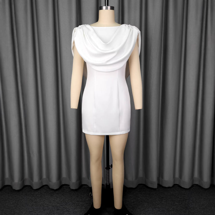 Damen Elegantes Minikleid mit drapiertem Schalkragen Echo Archiv