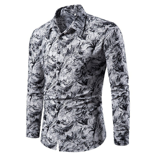 Herren Bluse mit kreativem floralem Muster Echoarchiv