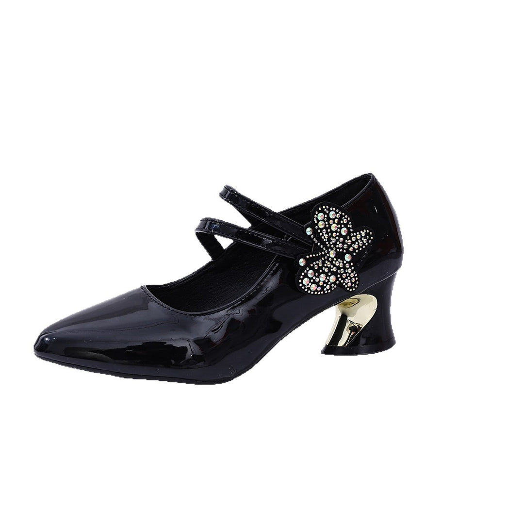 Damen Mary-Jane Pumps mit doppeltem Riemen, spitzer Kappe und skulptiertem Absatz – Lioré