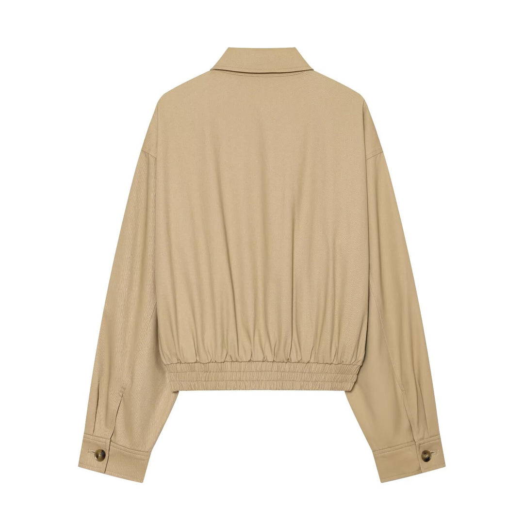 Damen Kurzblouson mit Reißverschluss, elastischem Saum und kariertem Innenfutter Echo Archiv