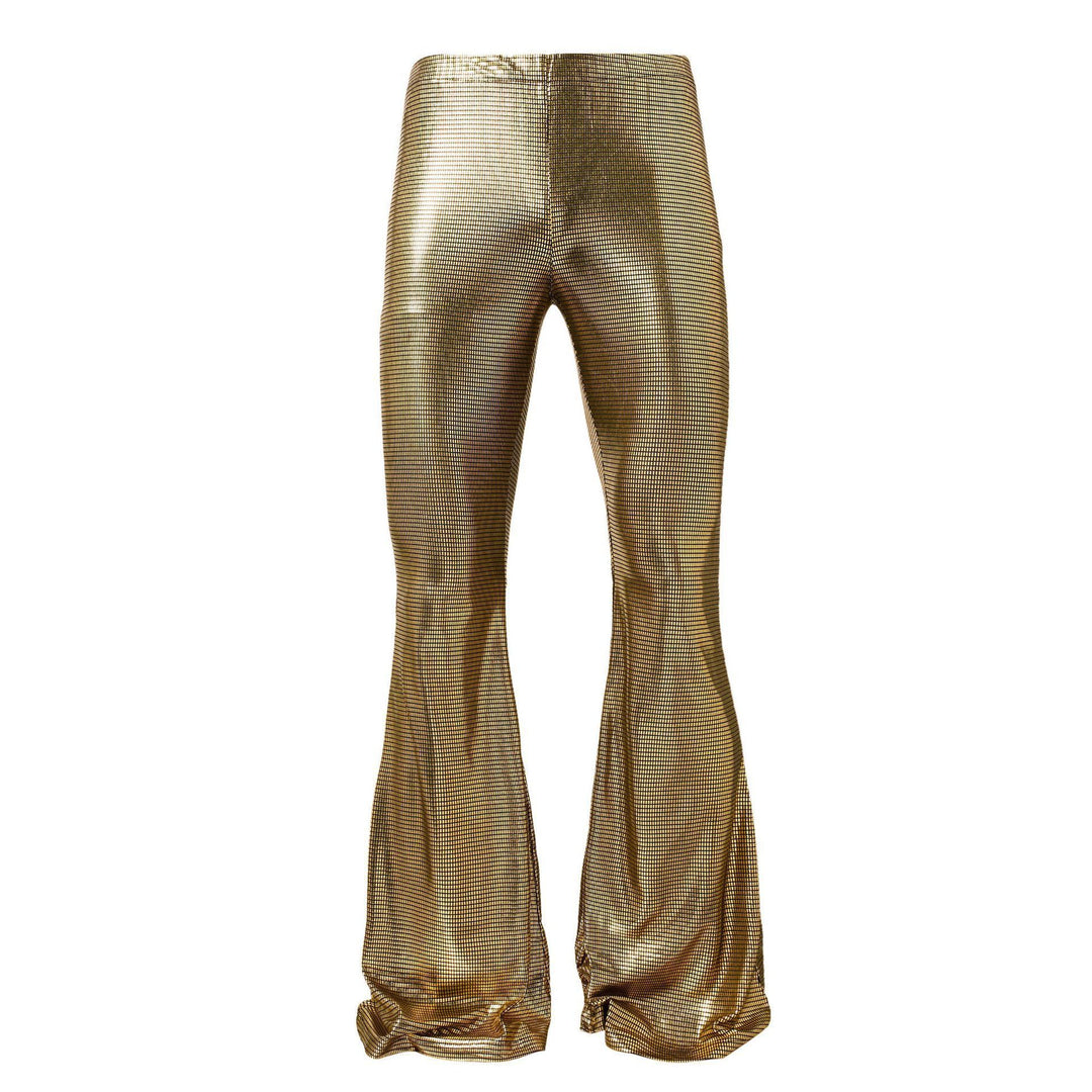 Herren glänzende Disco-Style Hose mit weitem Bein und auffälligem Muster Echoarchiv