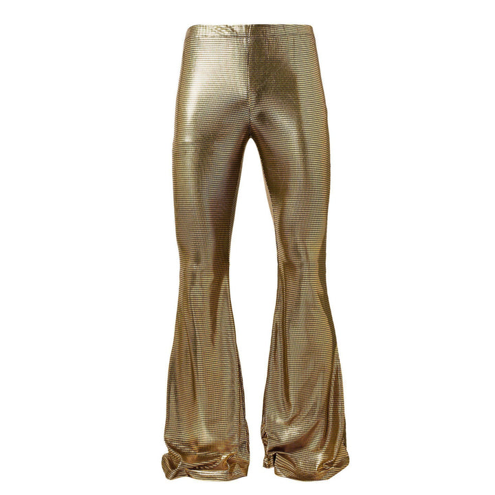 Herren glänzende Disco-Style Hose mit weitem Bein und auffälligem Muster Echoarchiv