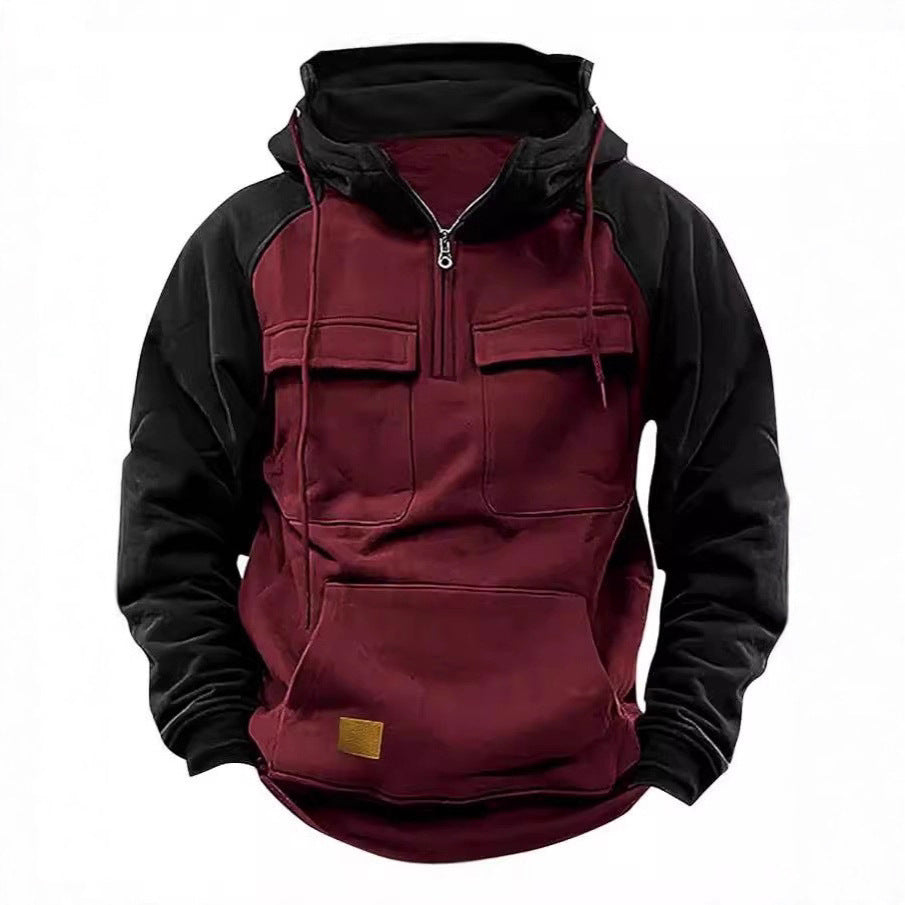 Herren lässiger Kapuzenpullover mit integrierten Taschen und Känguru-Stil Echoarchiv