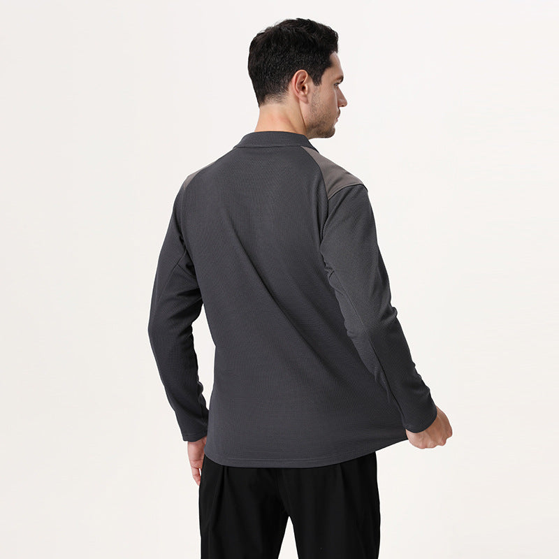 Herren sportliches Langarmshirt mit Belüftungsreißverschluss Echoarchiv