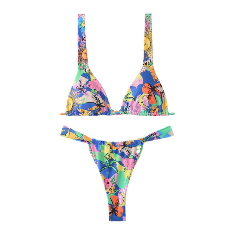 Damen wunderschöner Bikini mit floralen Mustern Echo Archiv