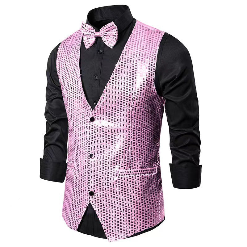 Herren eleganter Anzug mit glitzernden Pailletten und idealem Slim-Fit Echoarchiv