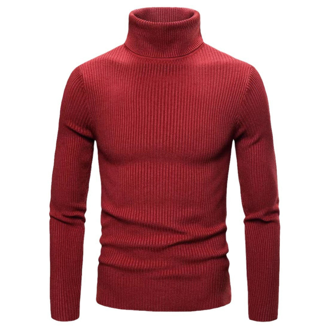 Herren modischer Rollkragenpullover aus feiner Rippstruktur Echoarchiv