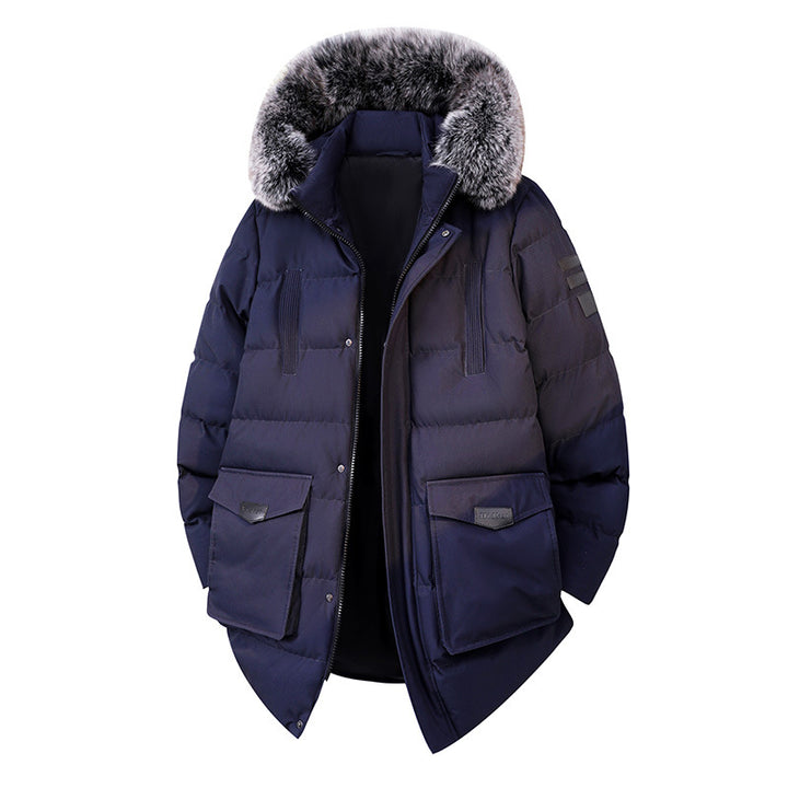Herren Wattierter Parka im Duffle‑Stil mit Kapuze und großen Pattentaschen Echoarchiv