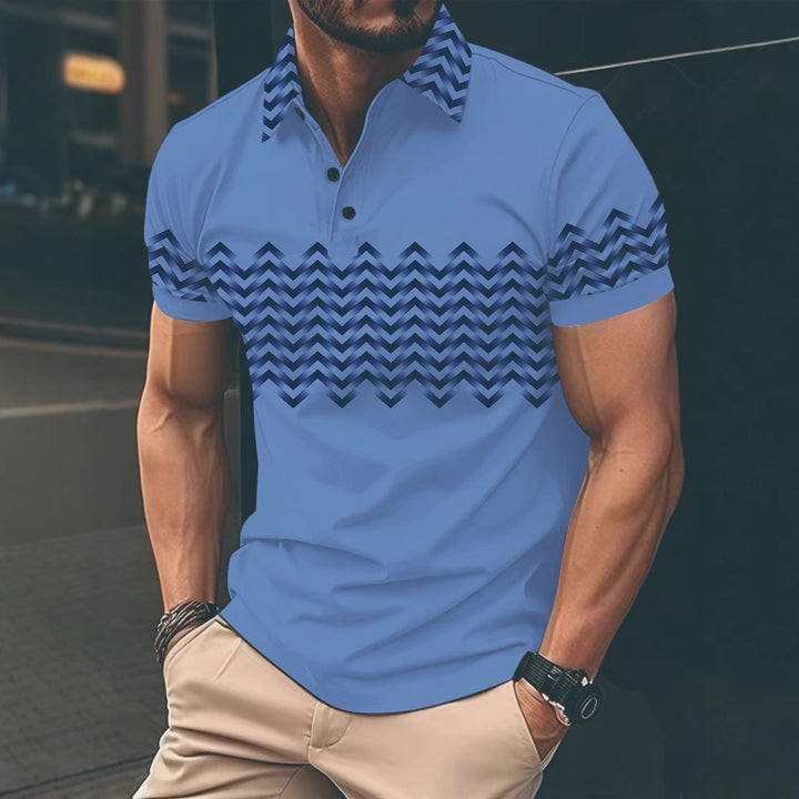 Herren Poloshirt mit modernen Musterdetails Echoarchiv