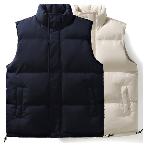 Damen Oversize Puffer‑Weste mit hohem Stehkragen, Frontblende und verstellbarem Kordelzugsaum Echoarchiv