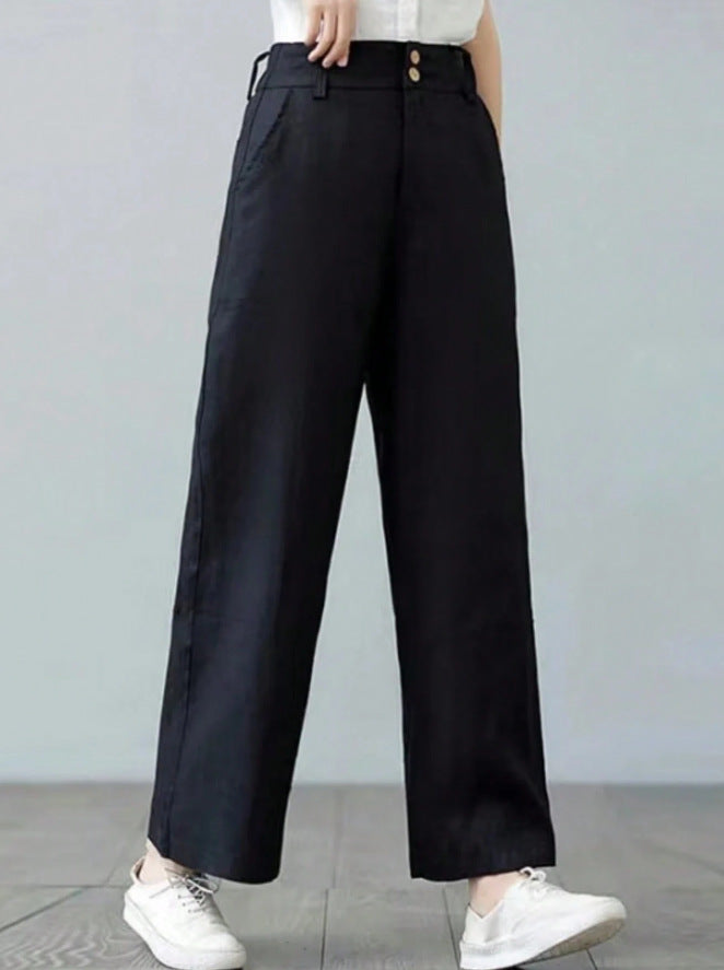 Damen Weite Leinenhose mit elastischem Bund und praktischen Seitentaschen Echo Archiv