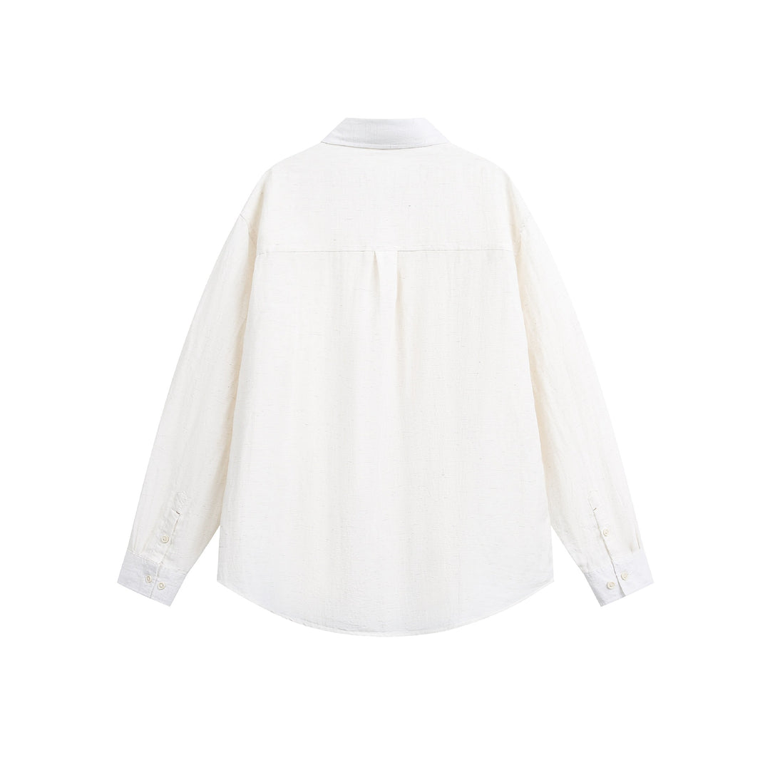 Unisex Oversize‑Hemdjacke aus leichter Leinenmischung mit Kentkragen und aufgesetzter Brusttasche Echoarchiv