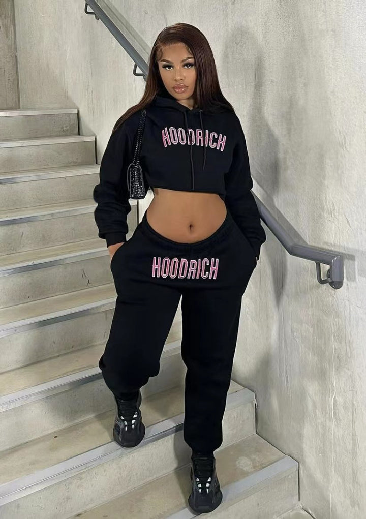 Herren Sportlicher Hoodie und Jogginghose-Set mit modischem Schriftzug Echoarchiv