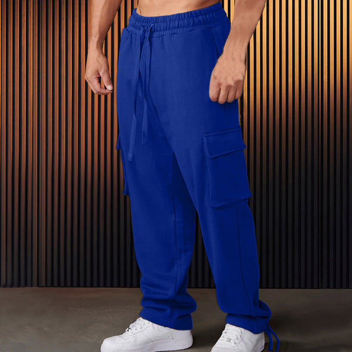 Herren entspannte Cargo-Hose mit praktischem Taschen-Design und elastischem Bund Echoarchiv