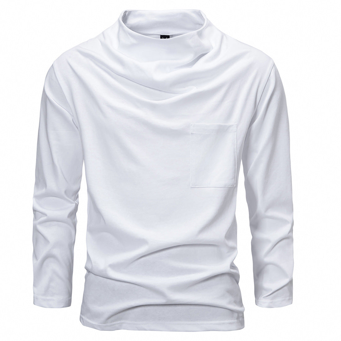 Herren Langarmshirt mit Wasserfallkragen und Brusttasche Echo Archiv