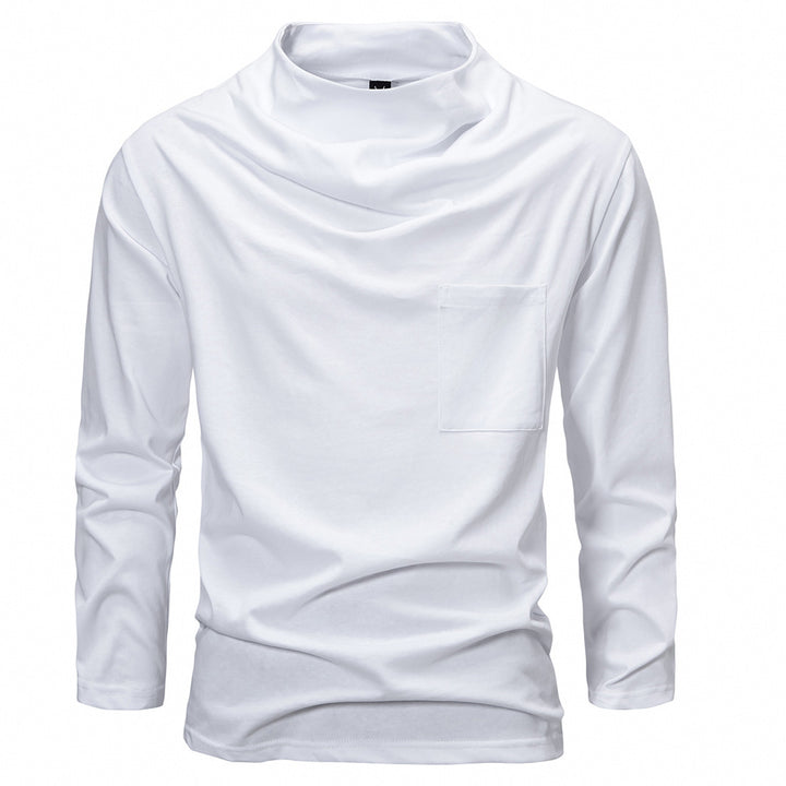 Herren Langarmshirt mit Wasserfallkragen und Brusttasche Echo Archiv
