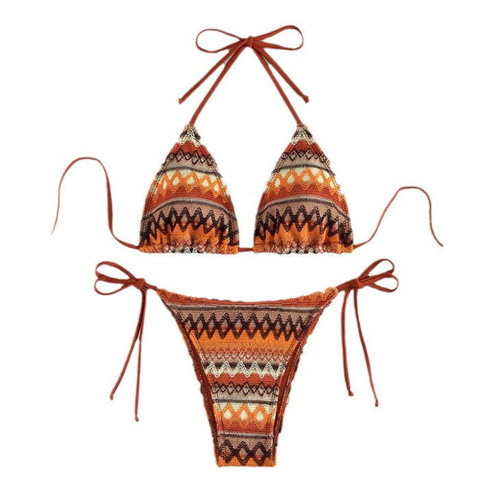 Damen Triangel-Bikini mit trendigem Ethno-Muster und verstellbaren Bindebändern Echo Archiv