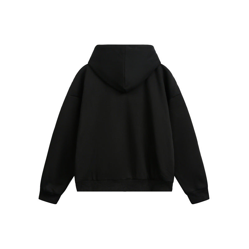 Unisex Kapuzen‑Sweatjacke mit Zweiwege‑Reißverschluss und kariertem Kapuzenfutter Echoarchiv