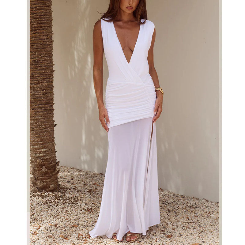 Damen Wickelkleid mit eleganten Drapierungen und V-Ausschnitt Echo Archiv